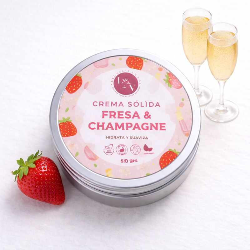 🍓🥂 Crema Sólida Orgánica · Fresa & Champagne