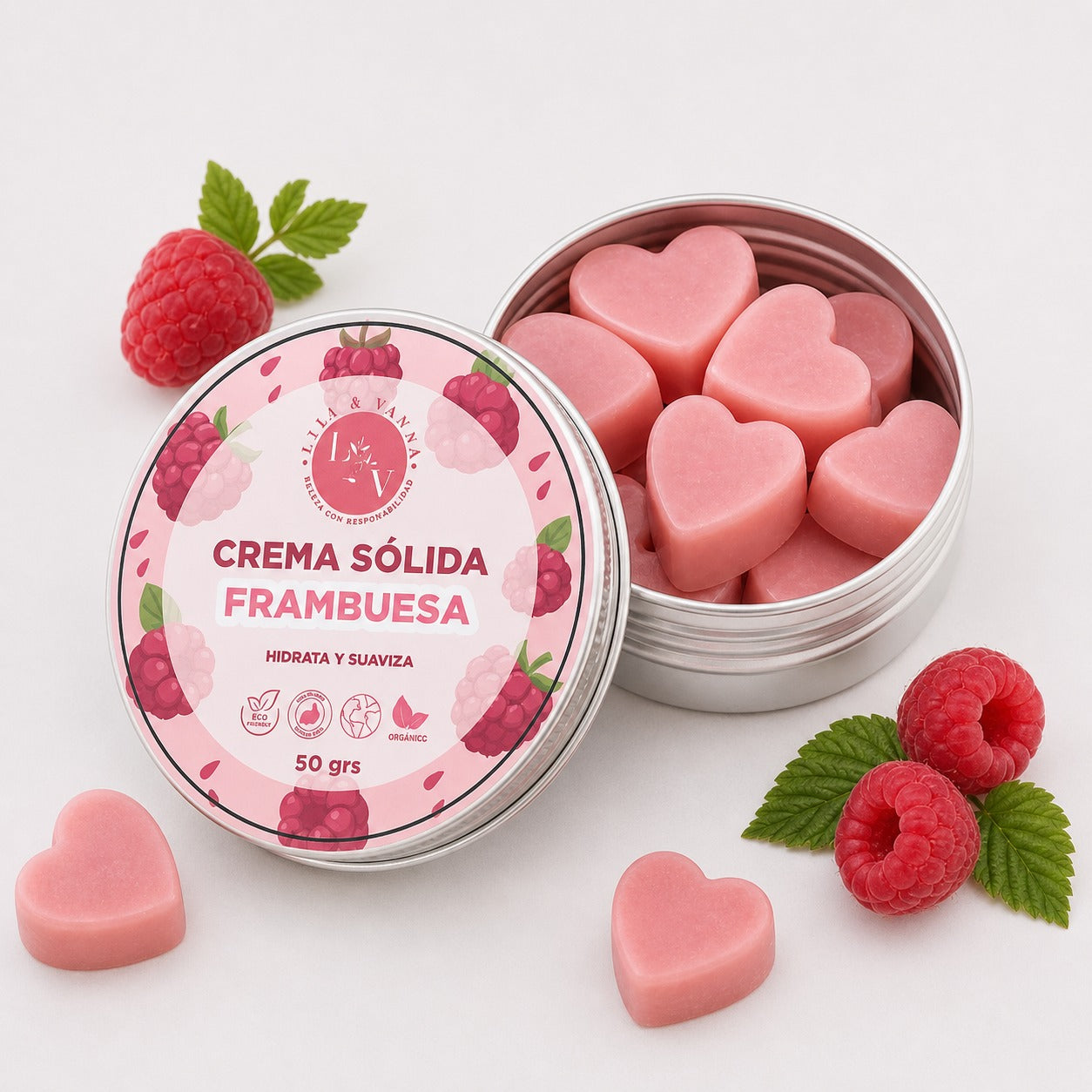 Dúo Cremas Sólidas Orgánicos           Frutos rojos y Frambuesa  70 grs